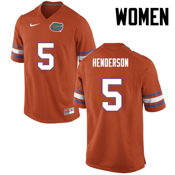 Florida Gators Women #5 CJ Henderson College Football Orange